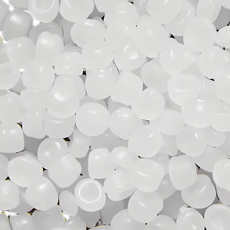 Close-up view of Polyoxymethylene (POM) resin particles