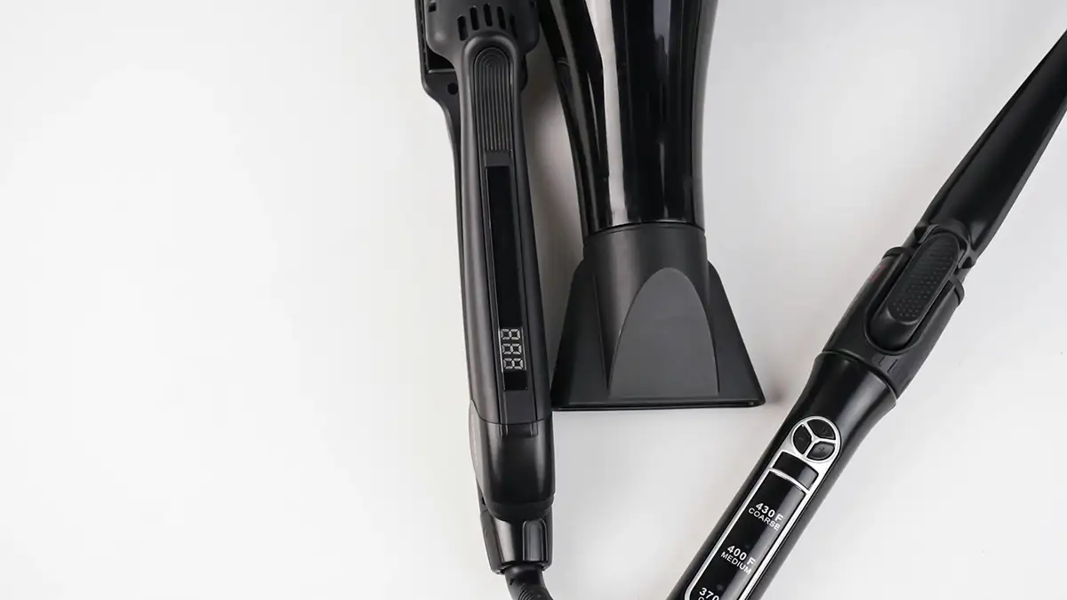 Hair styling tools made with high-heat ABS, showcasing heat-resistant plastic applications in personal care devices