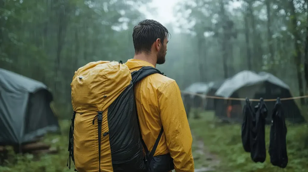 Nylon backpacks, tents