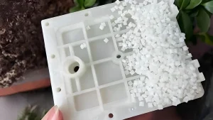 pp gf30 white granules are placed on the finished product