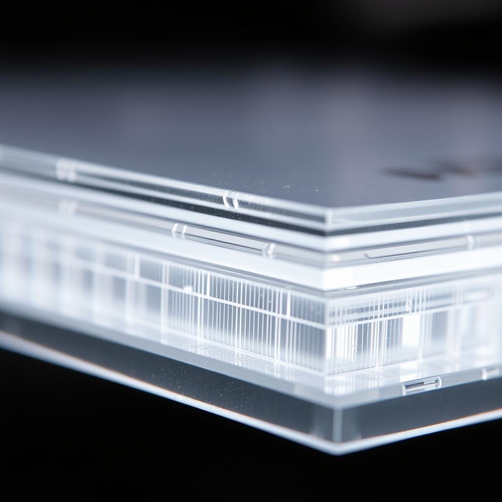 Close-up of polycarbonate print layers showing good adhesion