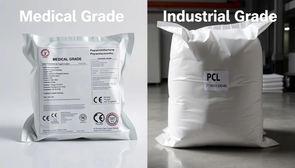 Comparison of medical-grade and industrial-grade polycaprolactone (PCL)