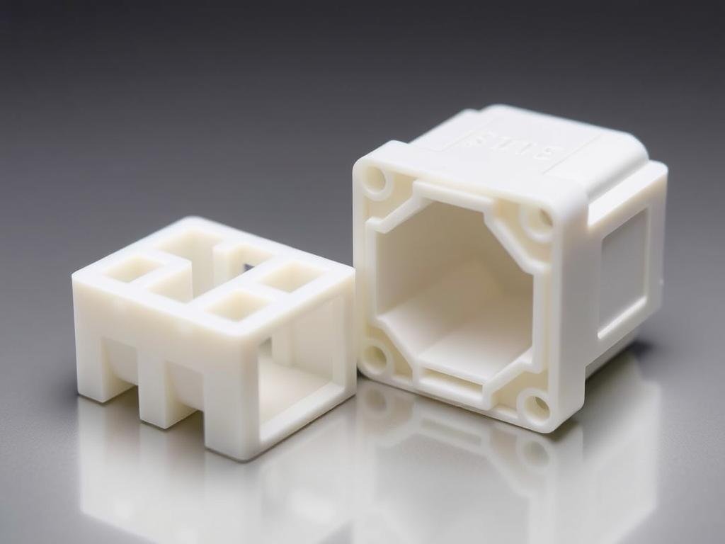 Electronic connector housings manufactured with M270-44(POM) injection molding