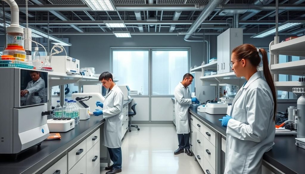 Quality control laboratory testing PLLA (Poly-L-lactic acid) samples for medical applications