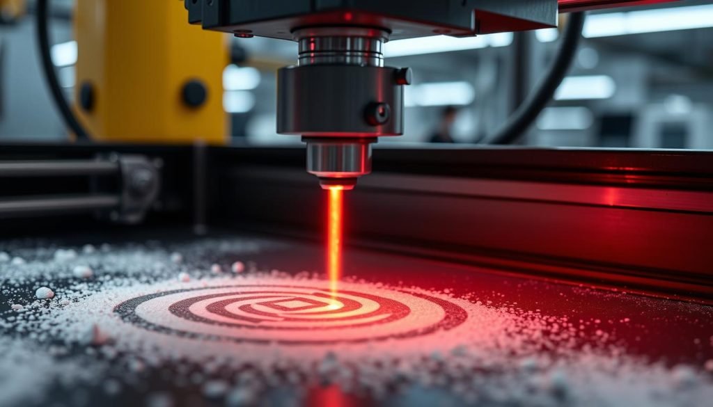 3D printing with PLA powder showing fine detail capabilities