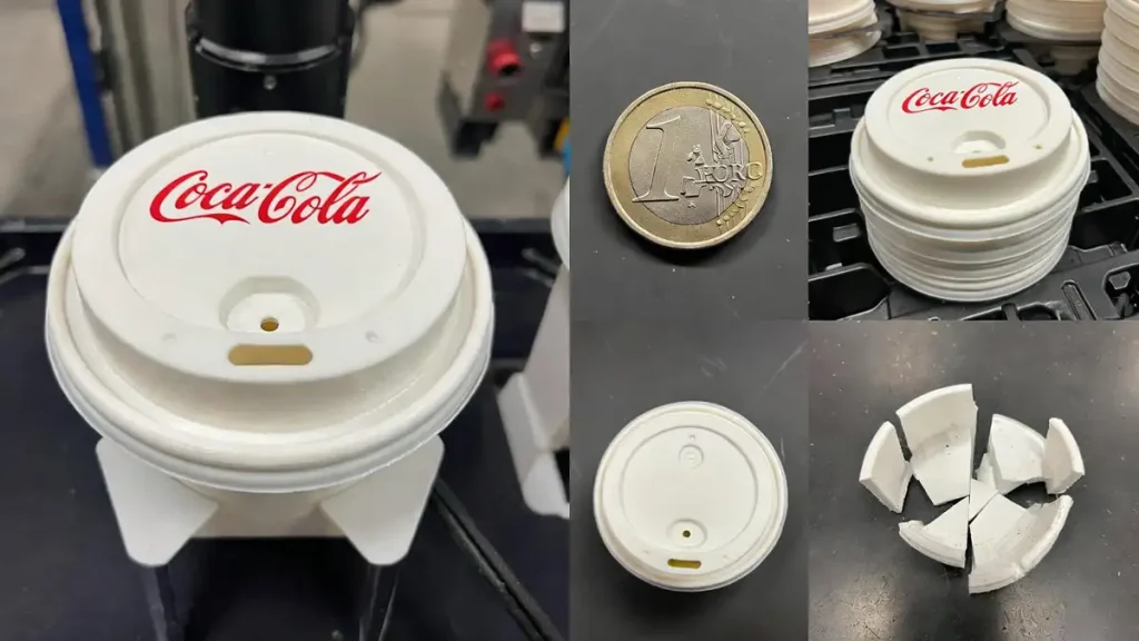 From powder to cup lid: Creating biodegradable cup lids with injection molding quality using additive manufacturing technology.