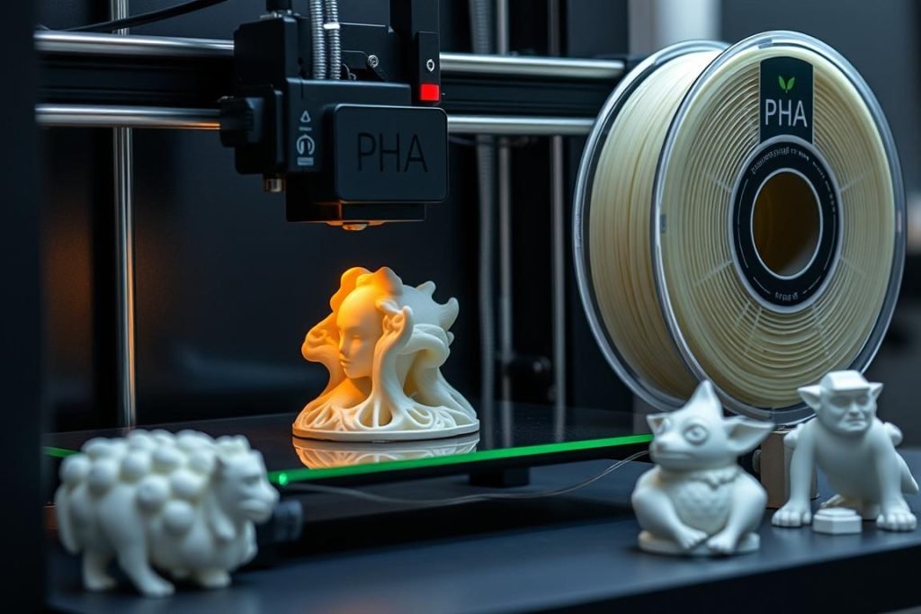 PHA 3D printing filament being used to create biodegradable prototypes and products