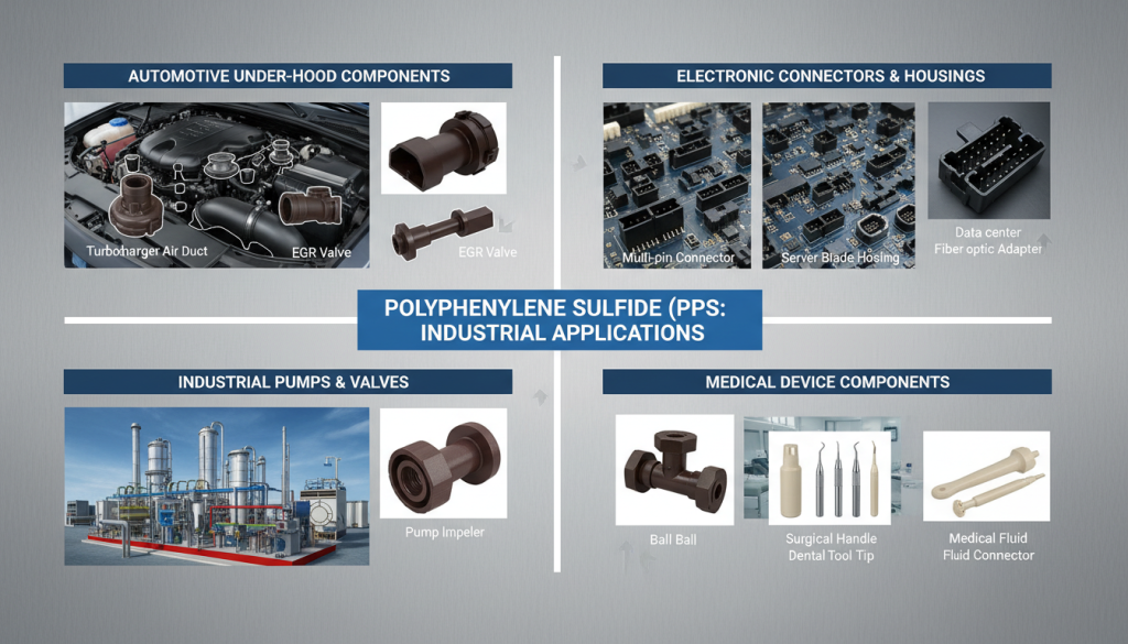 Various industrial applications of Polyphenylene Sulfide (PPS) across different sectors