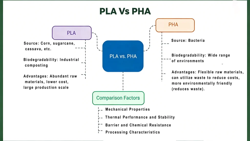 Biodegradable Materials : Key Characteristics of PLA vs. PHA