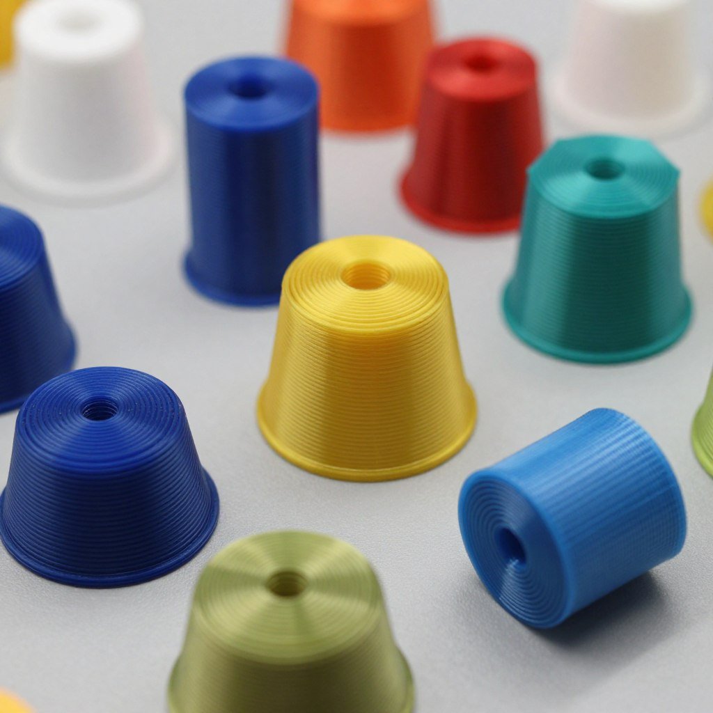 3D printed objects made with PLA filament showing detail and applications