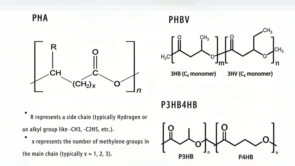 Molecular Formulas and Monomer Units of Polyhydroxyalkanoates