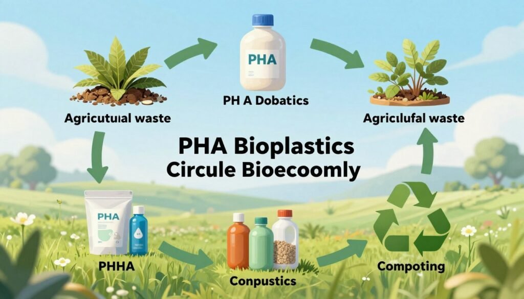 Futuristic vision of PHA bioplastics in a circular bioeconomy