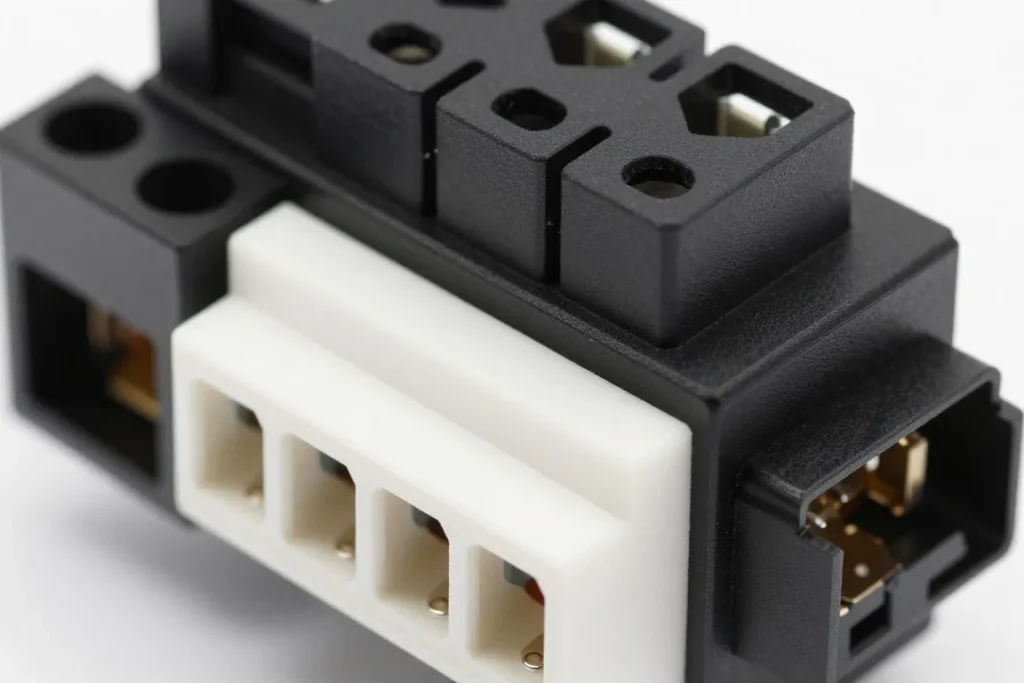 PBT Plastic Electrical Connector Switch and Circuit Breaker Component