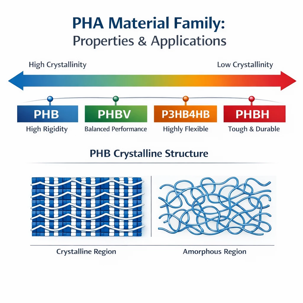 Comparative Properties of PHA Polymers and PHB Microstructure