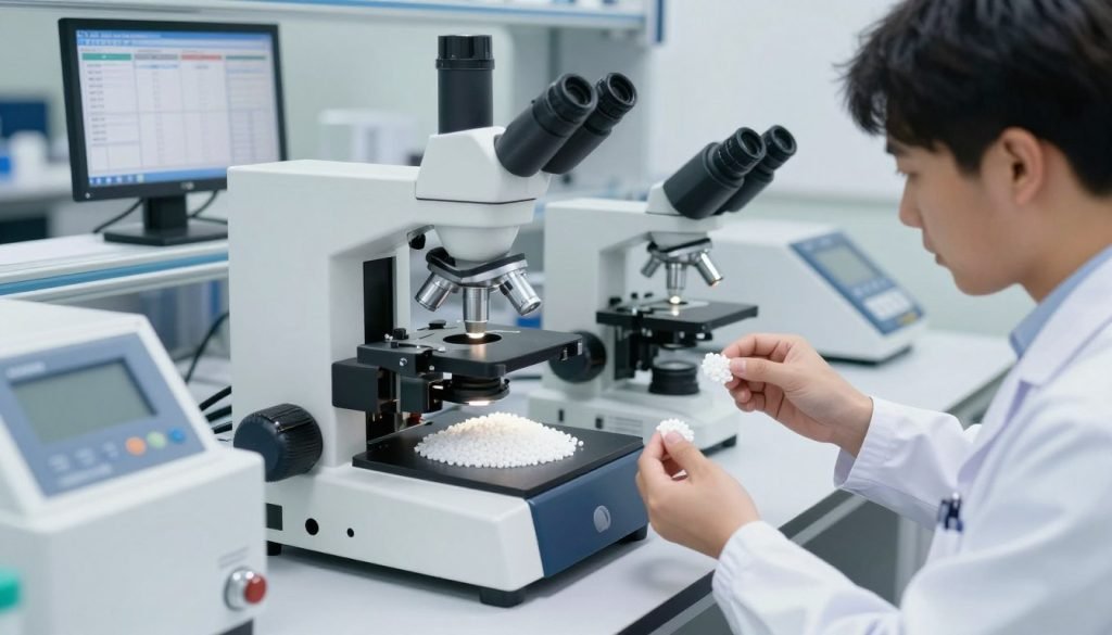 Quality control testing of LW-PLA (Lightweight PLA) pellets in laboratory setting