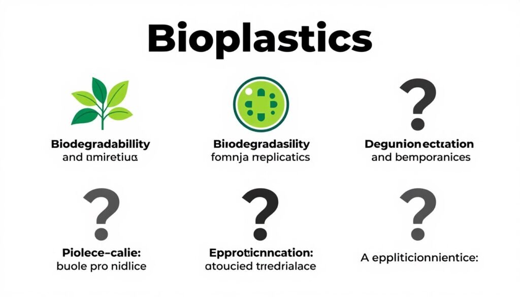 Bioplastics FAQ concept showing common questions and misconceptions