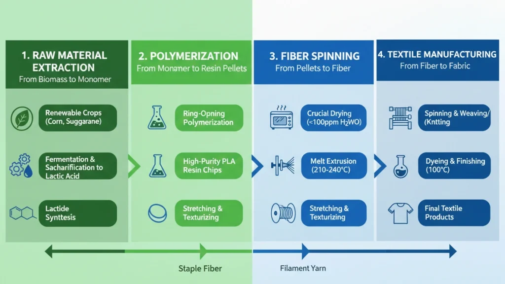 Step-by-Step Process of PLA Fiber Manufacturing