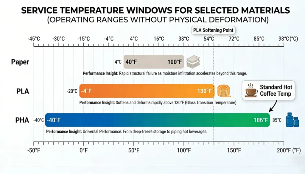 Comparative Thermal Stability Analysis: Paper vs. PLA vs. PHA
