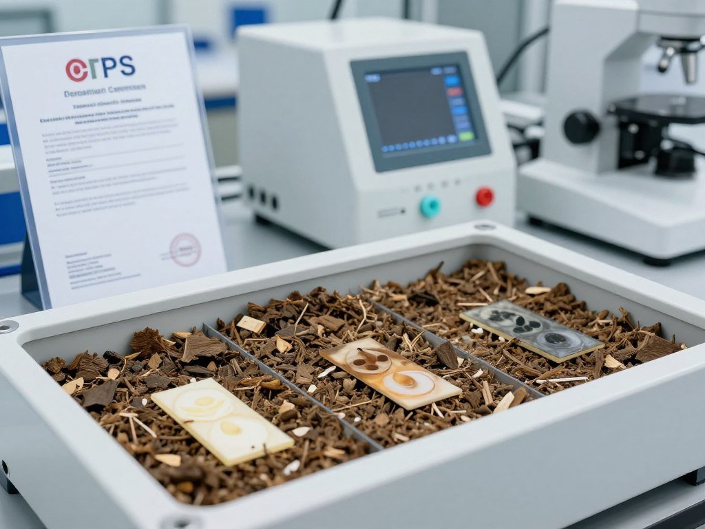 Compostability certification testing TPS biodegradation analysis
