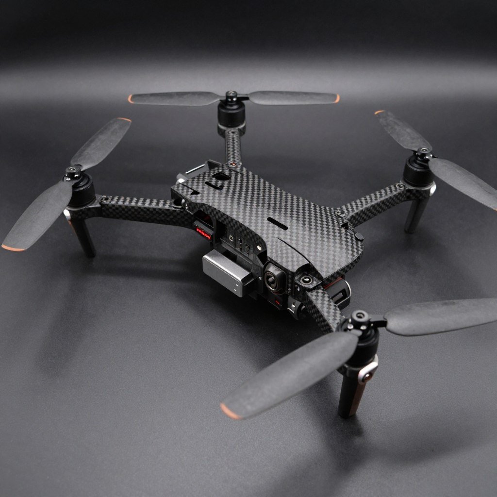 Quadcopter drone frame made entirely from carbon fiber PLA