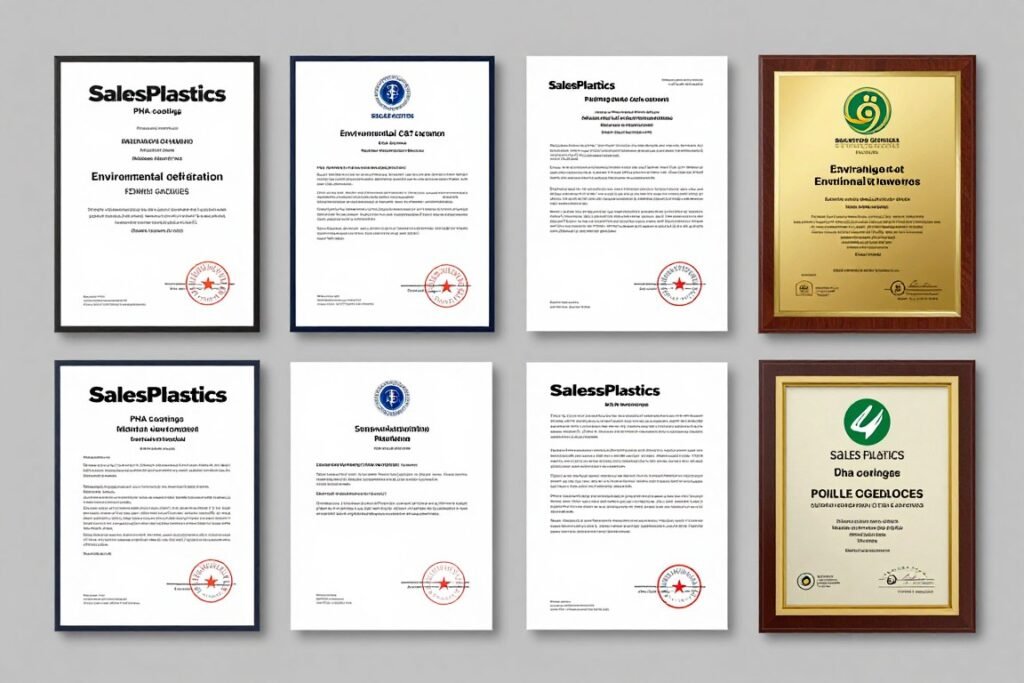 Sustainability certifications and environmental compliance documents for SalesPlastics