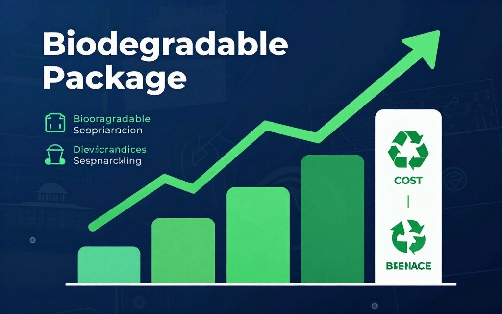 business graph showing growth in biodegradable packaging adoption