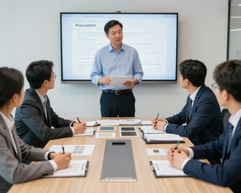 business partnership meeting between manufacturer and supplier