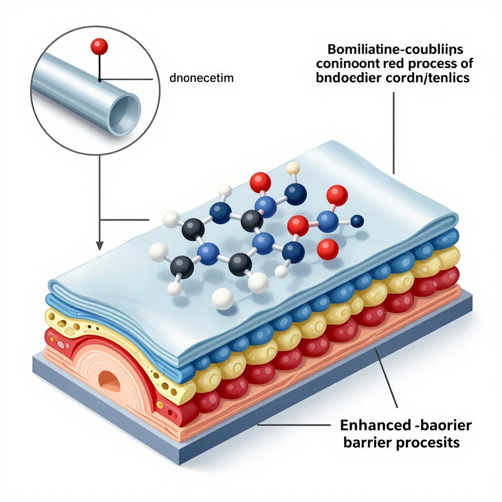 molecular structure visualization of barrier-enhanced bioplastic