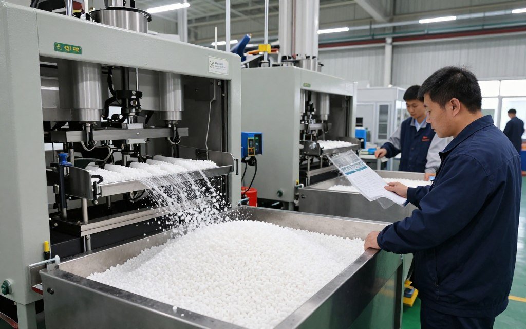 production trial setup for bioplastic material testing