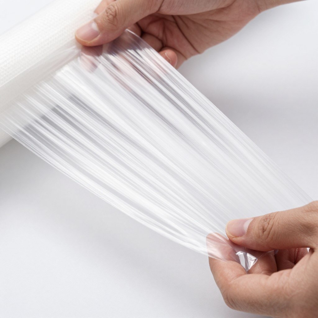 PBAT plastic film demonstrating flexibility and mechanical properties