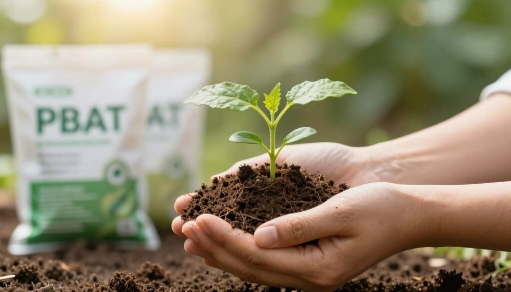 Sustainable future with PBAT biodegradable solutions and environmental protection