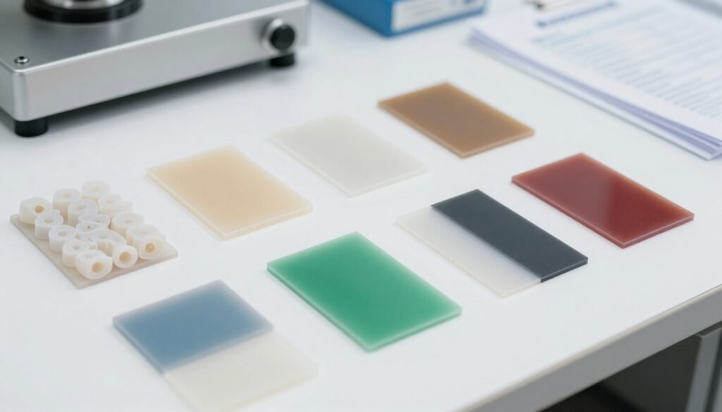 different types of plastic materials showing various melting point properties