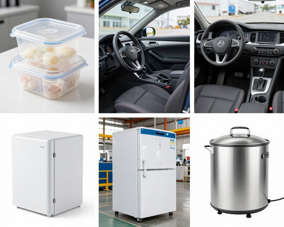 Diverse Borouge PP applications across packaging, automotive, and household sectors