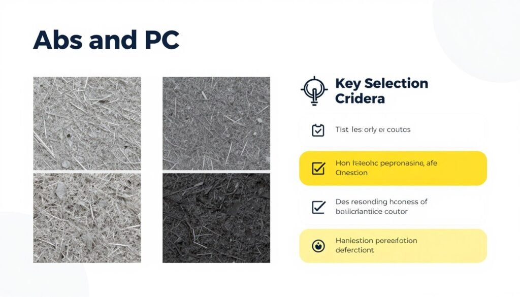 Final comparison summary of ABS and PC materials