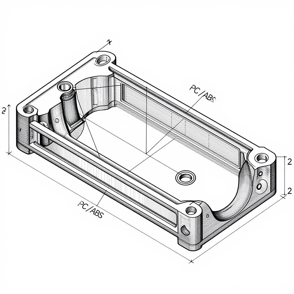 PC ABS Alloy mold cavity design diagram
