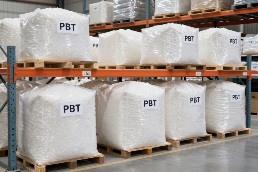 Quality controlled PBT resin warehouse inventory