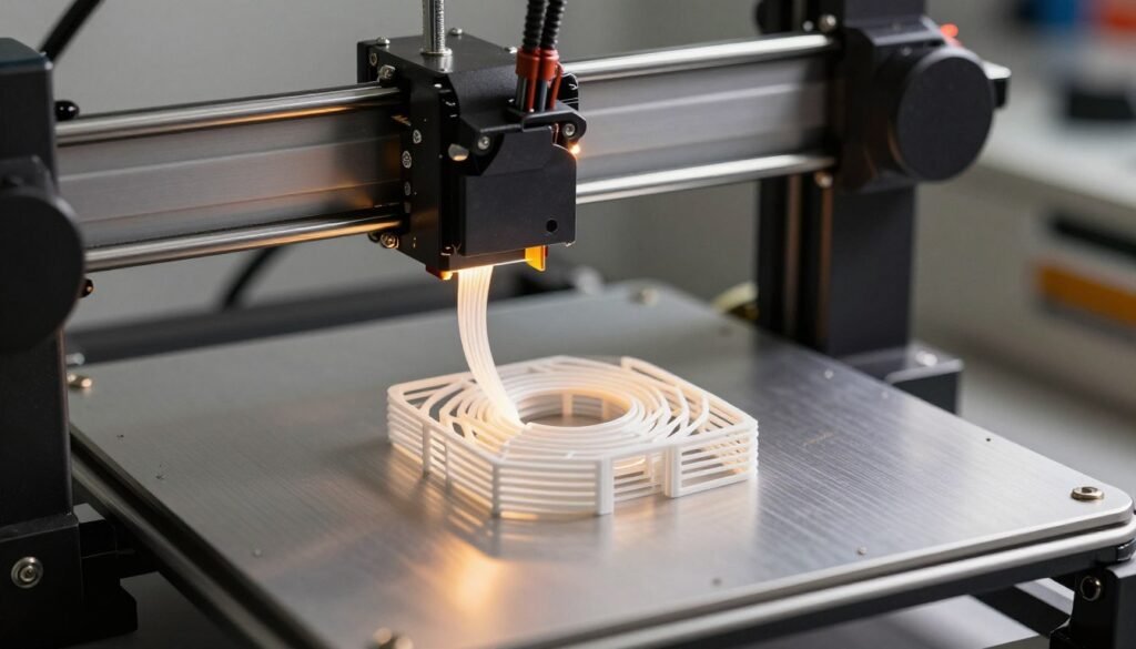 3D printing with TPU flexible filament showing advanced manufacturing applications