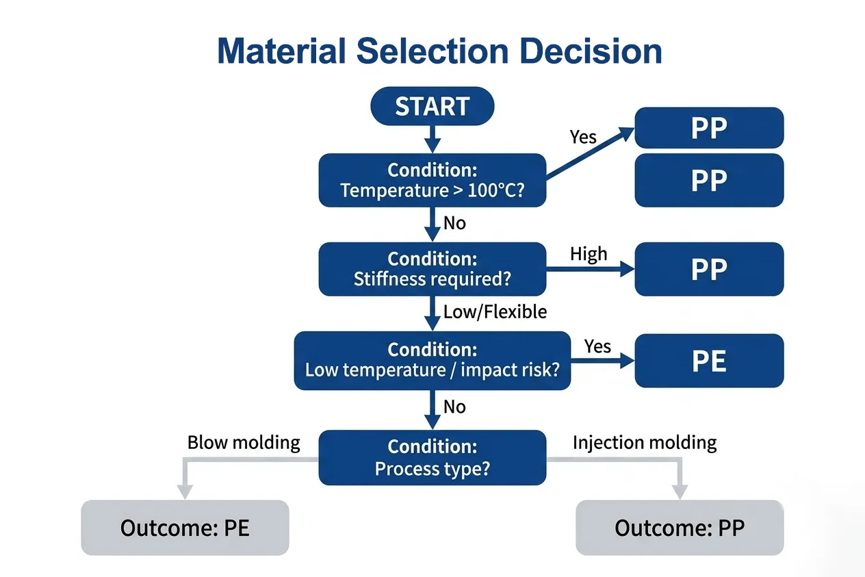 PP vs PE Material Selection Flowchart