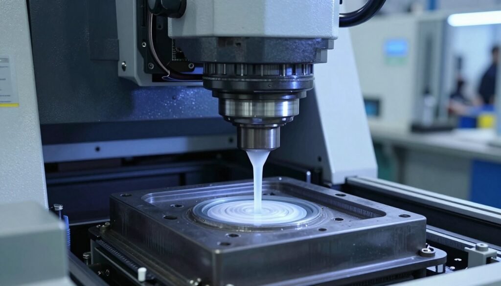 Injection molding manufacturing process for polyethylene and polypropylene components