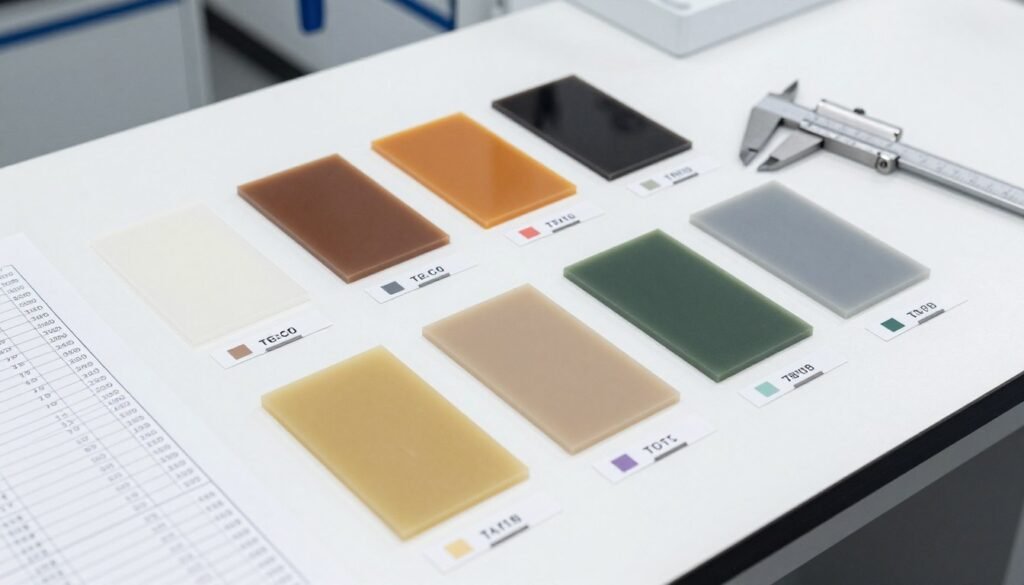 TPU Selection Guide showing various thermoplastic polyurethane grades and applications
