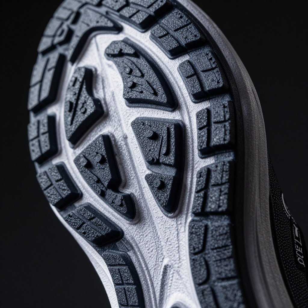 TPU footwear outsole showing wear resistance and grip pattern design