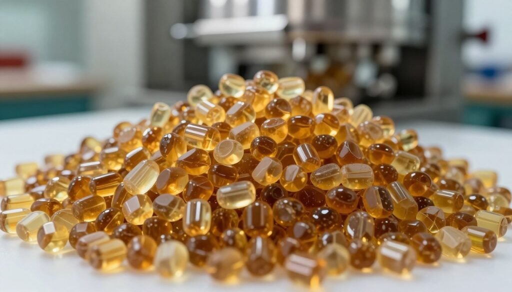 Thermoplastic Polyurethane TPU granules in manufacturing facility