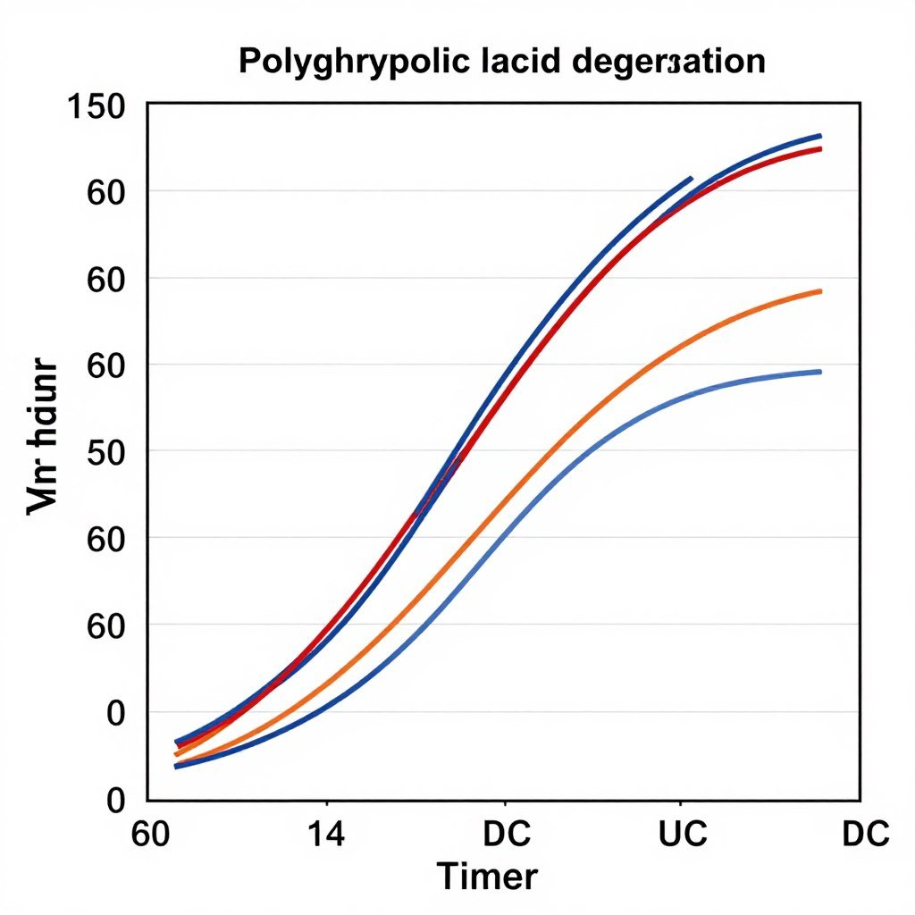 Chart showing PGA degradation rates at different temperatures