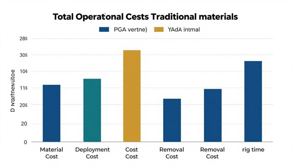 Cost comparison chart for different plugging materials
