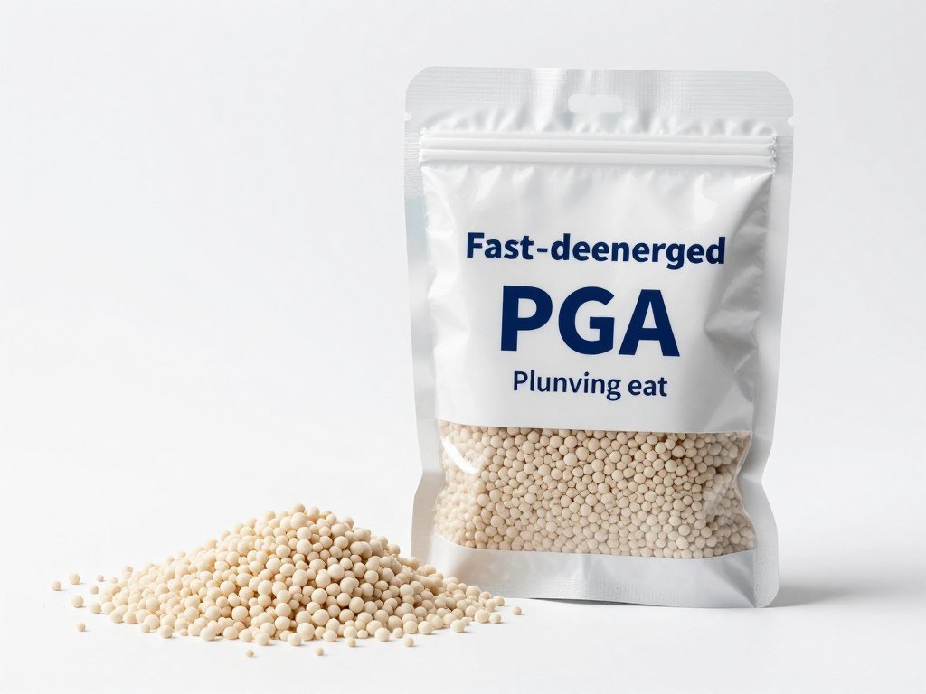 Fast-degrading PGA plugging agent for shallow formations