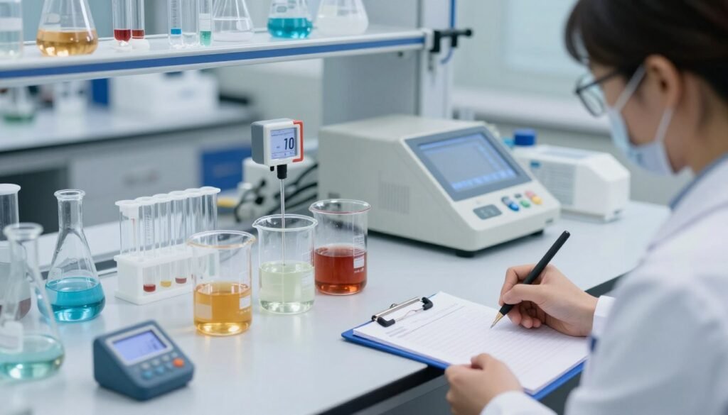 Laboratory analysis of PGA material compatibility with drilling fluids