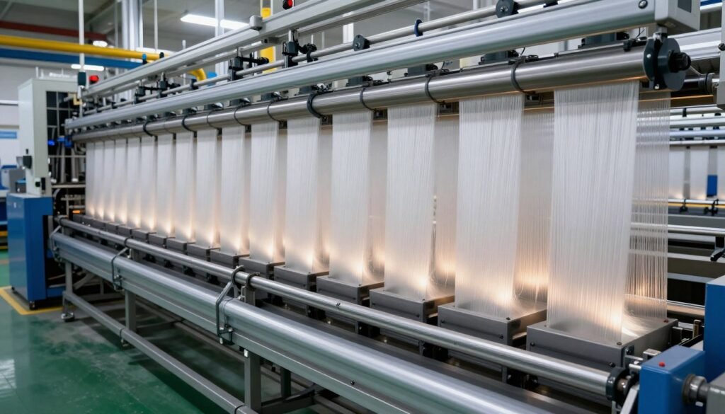 PET fiber spinning production line