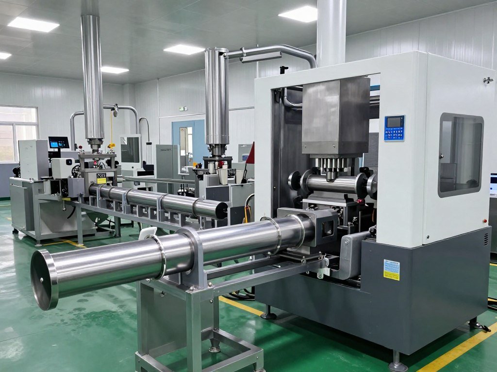 PGA processing equipment showing extrusion and molding machinery