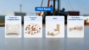 PGA Resin Applications for Oil & Gas Temporary Plugging Agent, Plugging Balls, Rods & Fiber Rope