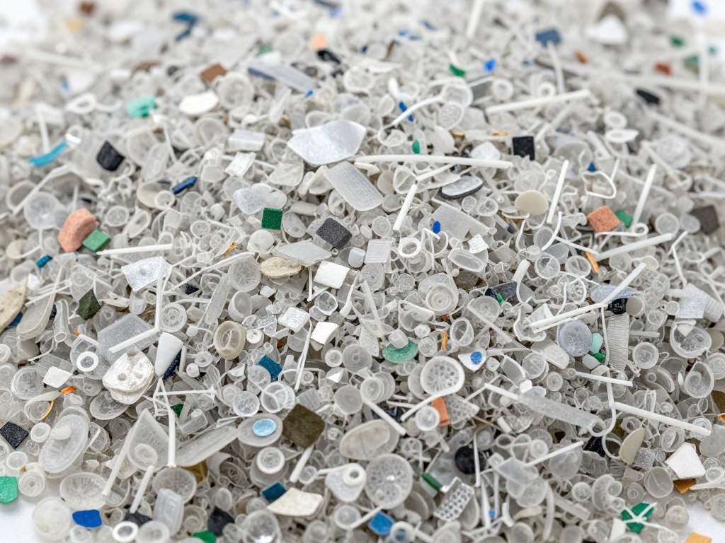 Sorted recycled PET flakes ready for reprocessing